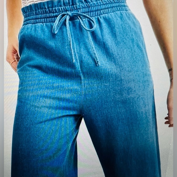 Madewell Huston Pull-On Crop Pants Capri Wide Leg Indigo Small Spring Fashion - Picture 3 of 13